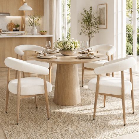 Lot de 4 chaises de salle à manger blanches au style moderne, assise confortable – 48,5 × 40,5 × 78 cm (1/5)