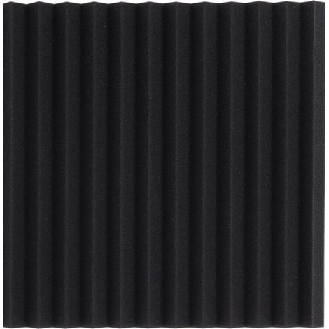 Lot de 9 panneaux absorbants acoustiques noirs (30 x 30 x 2,5 cm) en mousse insonorisante pour studio, sans colle. (1/4)