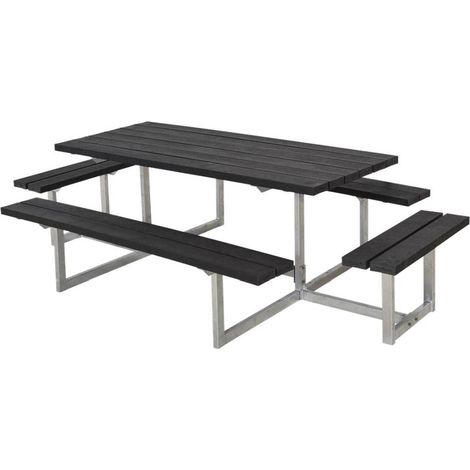 Plus Kombimöbel Basic 260 x 160 x 73 cm Kunststoff, schwarz strukturiert Gartenmöbel-Set (1/2)