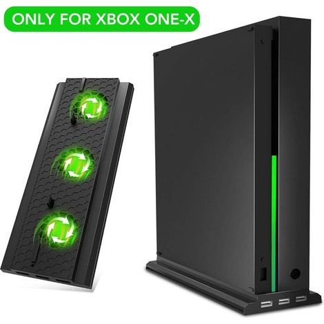 1 Support vertical, Ventilateurs de refroidissement, Système de refroidissement, 3 ports USB, LED, Pour console Xbox One X (1/5)