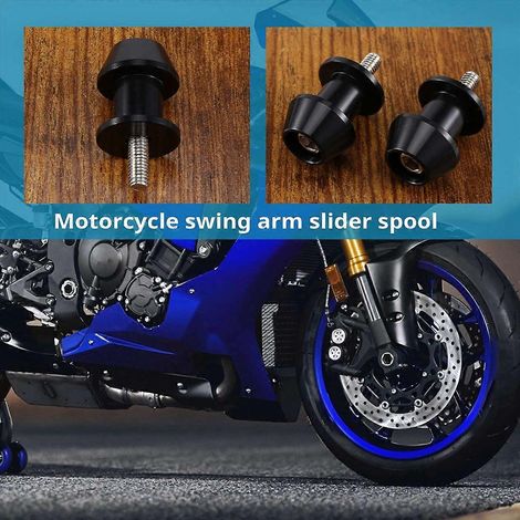 2 pièces de supports de glissières CNC pour moto, bobines, vis (noir) (1/5)