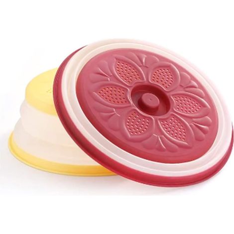 Couvercle pour micro-ondes, lot de 2, pliable, anti-éclaboussures, pour chauffer et protéger des projections d'eau, conservation des aliments (1/5)