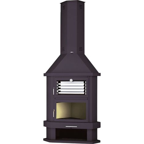 Poêle à bois cheminée d'angle avec four - FIREMATIC Houston 13.8 kW (1/4)