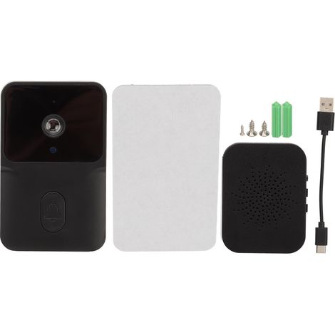 Sonnette vidéo WiFi sans fil HD Vision nocturne alimentée par batterie pour Tuya Noir (1/5)