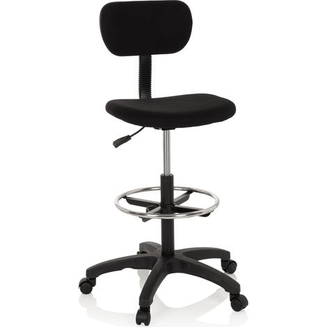 Arbeitsstuhl / Arbeitshocker TOP WORK 05 Stoff schwarz hjh OFFICE