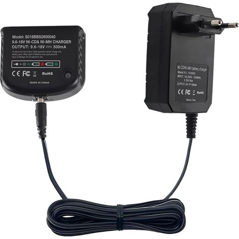 Chargeur de Rechange 90556254-01 Compatible avec Black & Decker 9,6 V 12 V 14,4 V 18 V Nicad Nimh Batterie HPB18-OPE HPB18 HPB14 HPB12 HPB96 244760-00 A1718 FSB18 (1/5)
