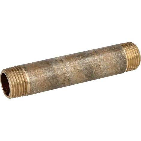 Raccord à visser laiton rouge nipple double 1/2’’ x 180 mm