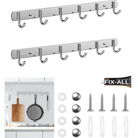Set mit 2 platzsparenden Edelstahlhaken für Küche, Bad, Wohnzimmer, Küche (1/5)