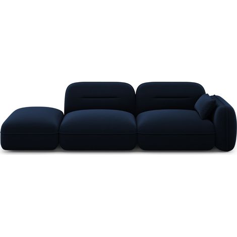 Canapé modulable gauche 3 places en velours bleu roi (1/5)