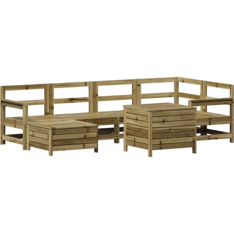 Maison Exclusive - 7-tlg. Garten-Sofagarnitur Kiefernholz Imprägn