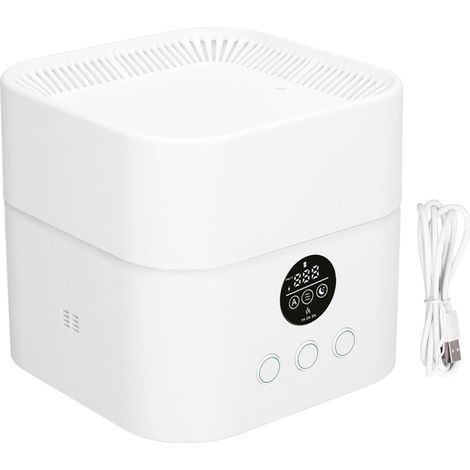 Purificateur d'air 500 ml, humidificateur et purificateur d'air 3 en 1 à ions négatifs, alimenté par USB, avec lumières colorées et câble USB pour chambre à coucher