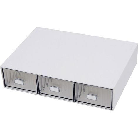Organiseur de tiroirs de bureau, tiroirs de rangement empilables, organisateurs de bureau en ABS pour le bureau, l'école et la maison, 3 tiroirs, 23 x 16,5 x 5 cm (1/5)