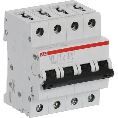 Interruttore modulare ABB S200 4P 63A curva D 6kA pettinabile - 2CDS254001R0631