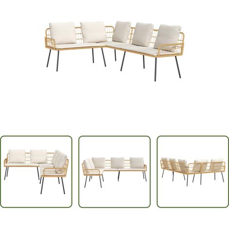 Canapé en métal - Canapé avec coussin Marron 61.5 x 123 x 82cm Métal (1/5)