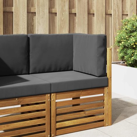 Cojín para sofá de exterior 3 pcs Antracita Poliéster