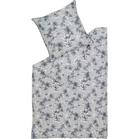 SPORTALM KITZBÜHEL Satin Bettwäsche PALMS - 1 Stück 155x220 cm, Blau