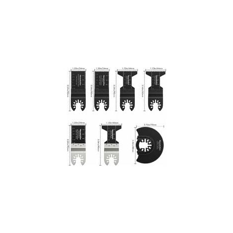 Lames de scie oscillantes pour métal/bois, 23 accessoires de lames de scie pour outils multifonctions, 7 types d'accessoires pour outils filaires - Noir (1/3)