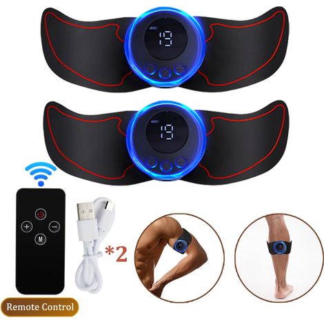 EMS-Elektromuskelstimulator für die Bauchmuskulatur, Fitness-Sticker, wiederaufladbares Schlankheitsmassagegerät, kabelloser LCD-Bildschirm, Gesäßtrainer 03547-AquaForge