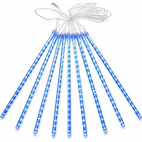 Guirlande LED Pluie de Météores Solaire Bleue Étanche pour Décoration de Jardin Extérieur (1/5)