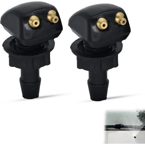 2 pcs Voiture Avant Windsheild Essuie-Glace Buses De Lavage Jets, Avant de Voiture Jet de Pulvérisation d'essuie-Glace de Lave-Glace, Universelles Buses de Pare-Brise de Voiture (1/5)
