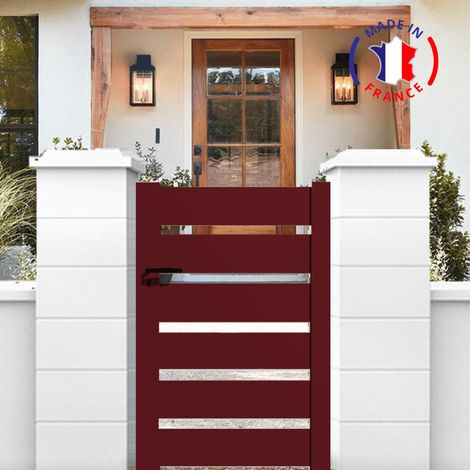 Portillon en kit aluminium SAH dimensions L.1000 (entre piliers) x H.1700 mm Couleurs Rouge (RAL 3004)