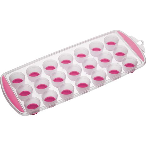 Bac à glaçons en silicone à 21 compartiments, moule à glaçons créatif, boîte à glaçons, ustensile de cuisine rose/marron (1/5)