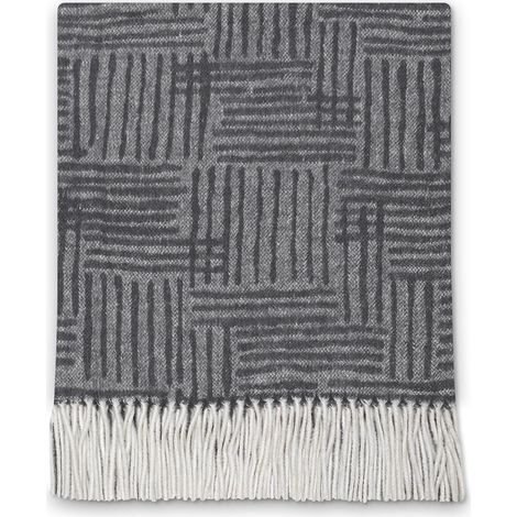 Plaid Misto Cotone 130x170 cm Effetto Cashmere 230 gr/mq Cober Orient Ardesia