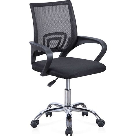 Silla de oficina Vita despacho Negro giratoria apoyabrazos refuerzo lumbar tejido 3D transpirable metal 58x81x54 cm