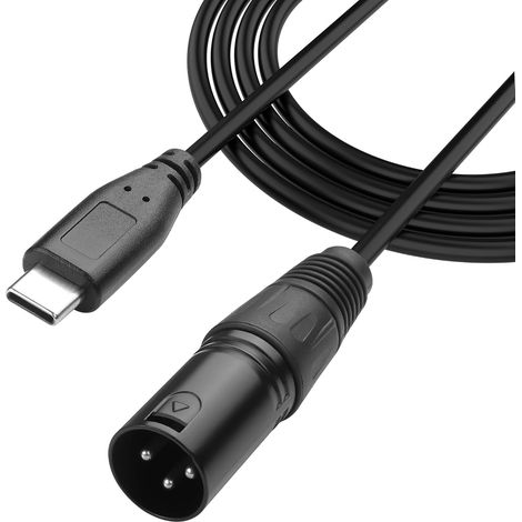 Câble audio USB C vers XLR - Sortie stéréo - Pour téléphone portable - Haut-parleur actif - Câble audio XLR mâle 3,3 FT (1/5)