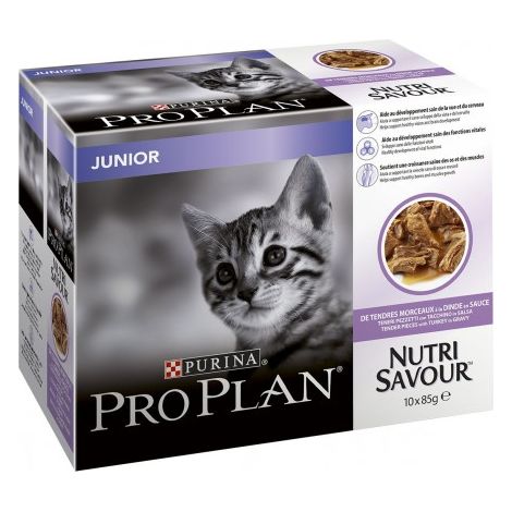 Boîtes pour chats Pro Plan Junior Dinde 10 sachets 85 g (1/3)