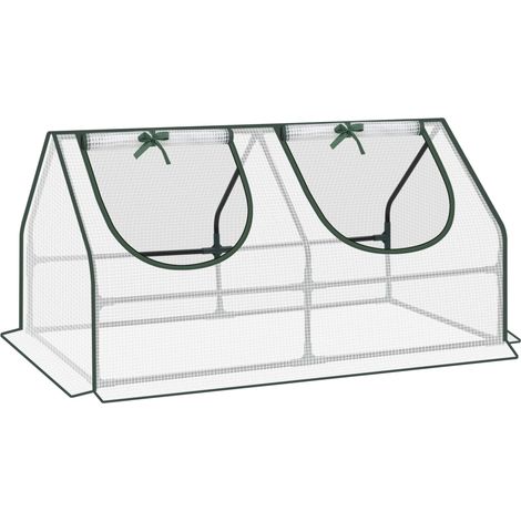 Mini-Gewächshaus für Balkon aus PE und Stahl 120 x 60 x 60 cm Weiß MODENUIT (1/3)