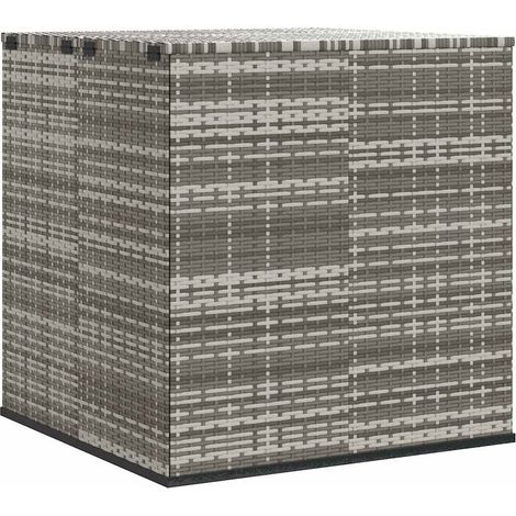 Garden Cushion Box PE Rattan 100x97.5x104 cm Grey vidaXL