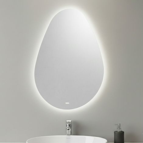 Specchio bagno ovale 61x83 retroilluminato con pellicola anti rottura (1/3)