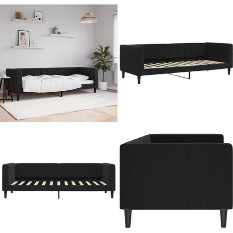 Tagesbett Schwarz 80x200 cm Samt - Schlafsofa - Samtcouch - Gästebett - Boxspringbett - Doppelbett - Home & Living (1/5)