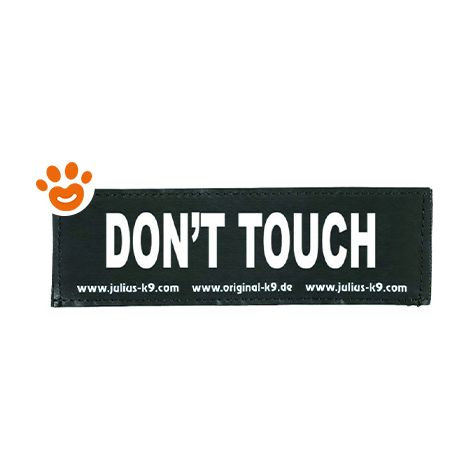 Etichette per imbracatura Julius K9 DON'T TOUCH L Bianco Nero (2 Unità)