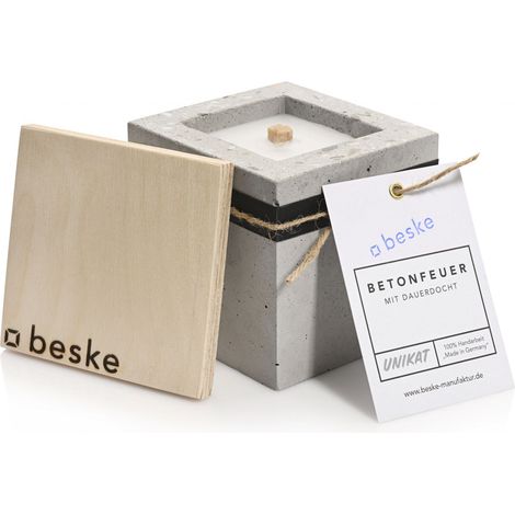 Betonfeuer Pico Tischfeuer Garten-Fackel Outdoor-Kerze mit Dauerdocht inkl. Löschbrett
