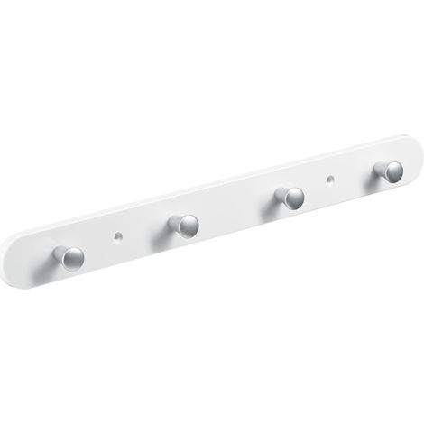 Hettich Garderobenleiste 4 Haken 38,0 x 4,0 x 0,8 cm weiß Hakenleisten