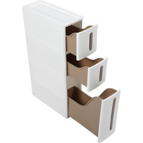 5 5 Inch Slim PP Bathroom Floor Organizer Cabinet with 3
