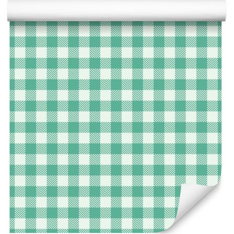 Tapete mit mintfarbenem und maritimem Stoffmuster, mintfarbener Hintergrund, 50 x 1000 cm (1/5)