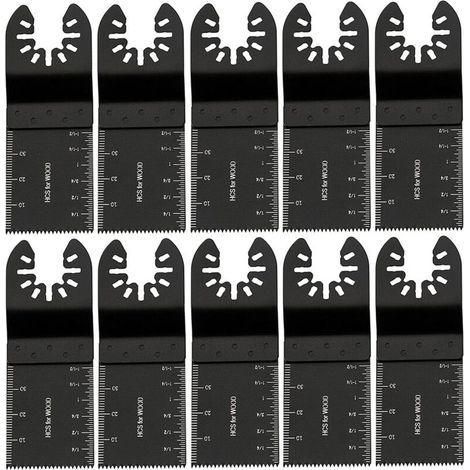 Lame doutil multifonction　Lames de Scie Oscillantes pour Métal/Bois, 10 PCS Outil Multifonction Saw Blades Accessoires Kit de 34mm, Accessoires d'outils en Acier au Carbone, pour Bosch Fein - Noir-RAP (1/5)