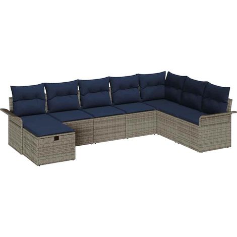 Garden Sofa Set with Cushion with Storage 8 pcs Poly rattan vidaXL