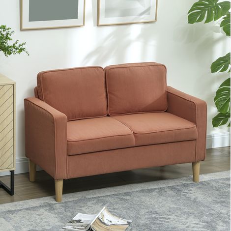 Sofá de 2 plazas con almacenaje 117x63x79 cm, brazos, patas de madera y cojines HAVRYA (1/5)