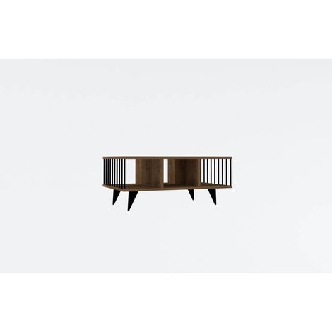 Table basse Rodas 90x60cm Bois clair et Noir (1/4)