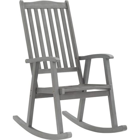 Maison Exclusive - Sedia a Dondolo con Cuscini Grigia in Legno Massello di Acacia