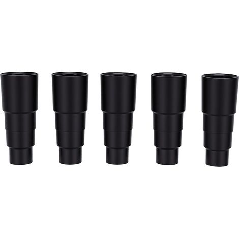 Lot de 5 adaptateurs pour aspirateur, raccords réducteurs pour tuyau PVC, diamètres extérieurs 25 mm, 32 mm, 34 mm et 42 mm, noir (1/5)