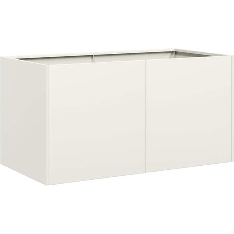 Maison Exclusive - Pflanzkübel Weiß 80x40x40 cm Kaltgewalzter Sta