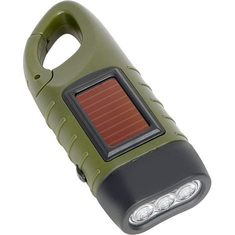 1 pièce Lampe torche LED portable à énergie solaire avec manivelle dynamo pour camping, alpinisme et tente (1/5)