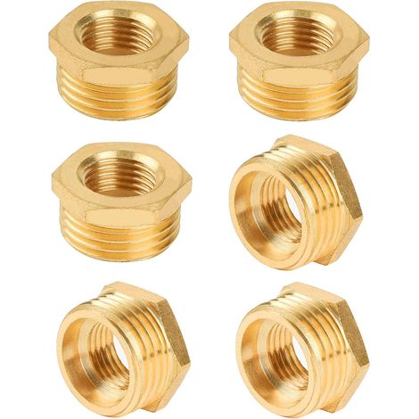 6 Réducteur,Filetage extérieur G1/2,Filetage intérieur G1/4,Laiton,Système eau gaz chauffage