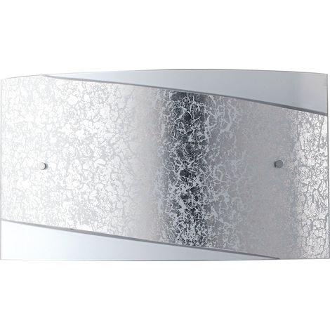 "Applique PARIS in vetro con decoro in foglia argento 35x20 cm."
