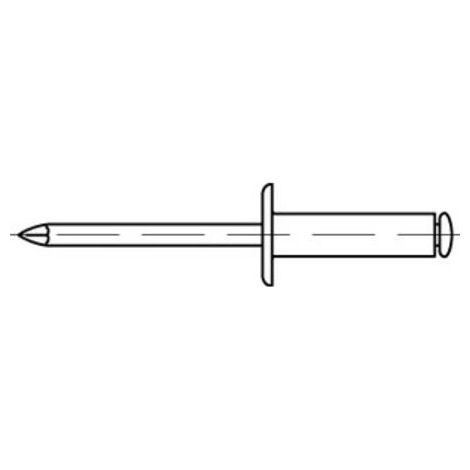 Blindniete Alu/Stahl verzinkt Flachkopf K 9,5 3,2 x 16 S 500 Stk